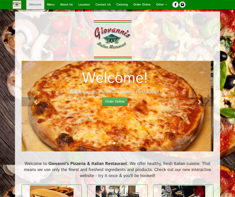 Welcome to Giovanni's Pizzeria & Italian Restaurant