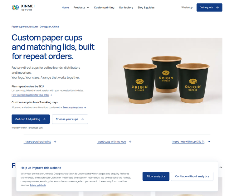 Custom Paper Cup Manufacturer